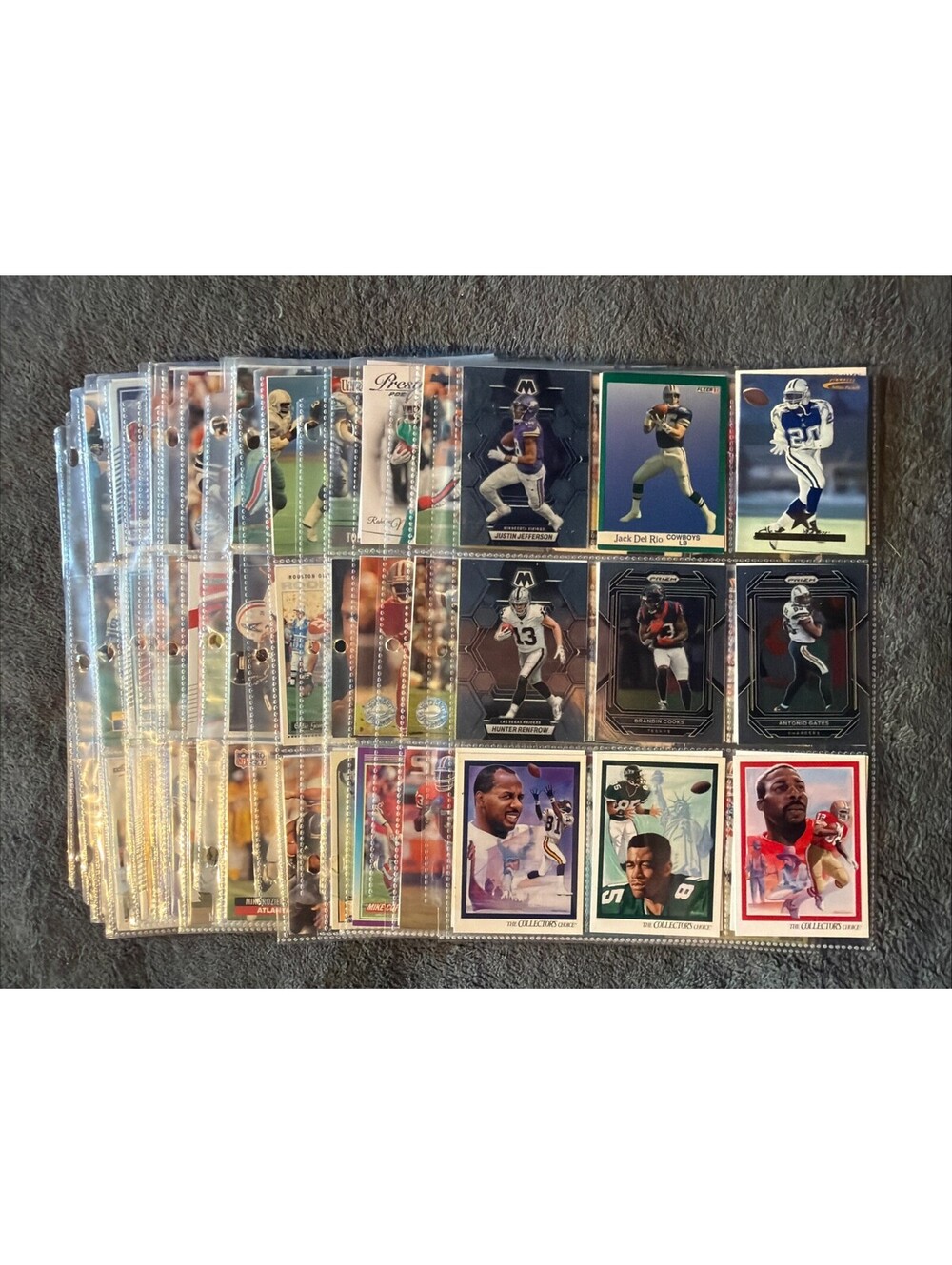 Football Card Lot 13 Pages Full Front And Back Of Cards